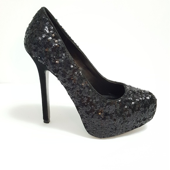 steve madden black sparkly heels